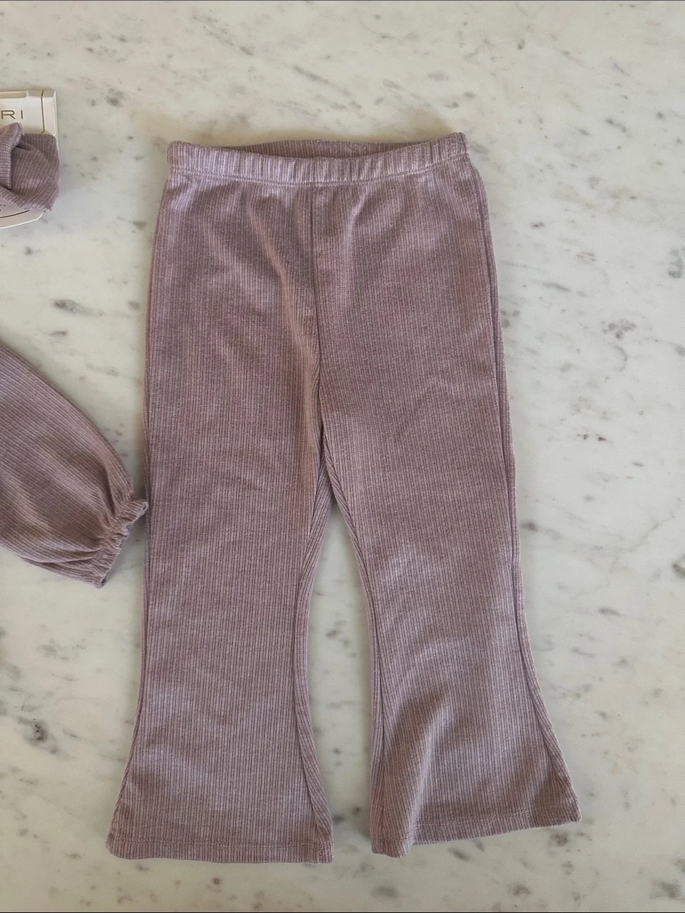 Tahari Mauve Corduroy Baby Dress with Bow Accent